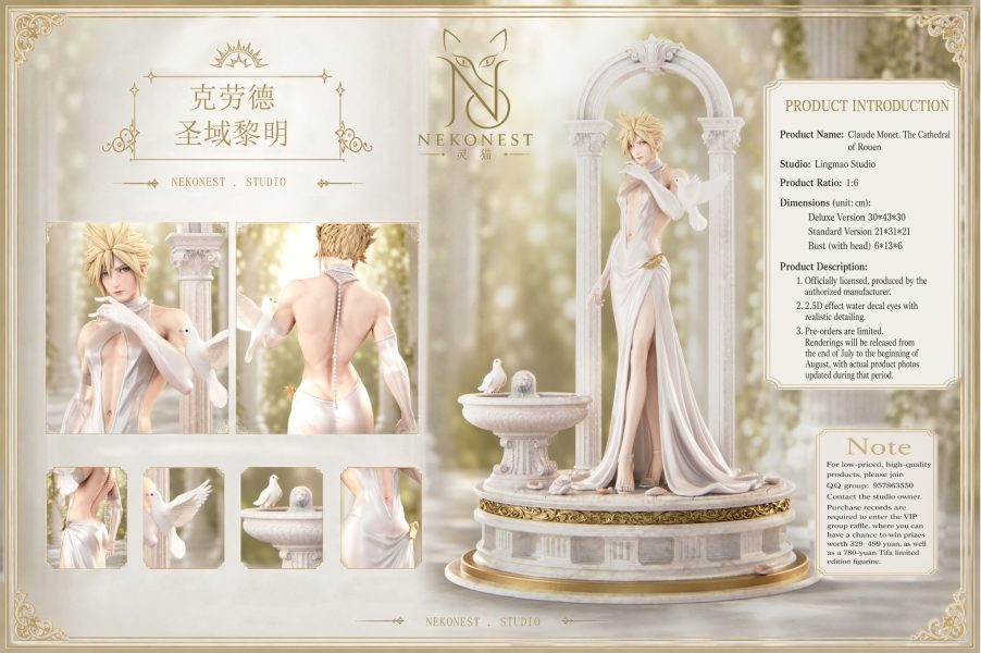 NekoNest Studio’s Cloud Strife “White Dress” Statue Nears Release, With a Sephiroth Companion Piece in the Works